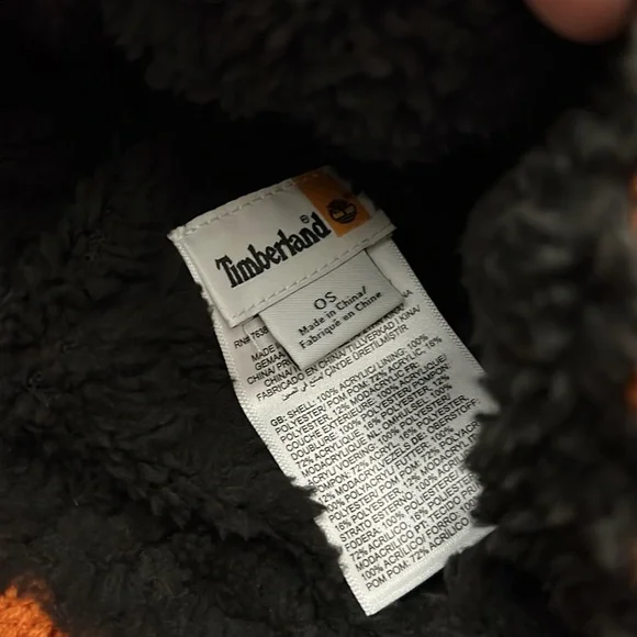 Rare Rust Timberland Auburn Woods Cable Knits Beanie with POM POM Orange Color - Picture 5 of 13